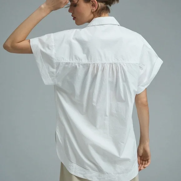 Anthropologie Pilcro Short-Sleeved Ruffle Blouse - Picture 6 of 8